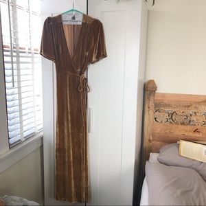 Reformation velvet wrap dress